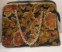 Vintage Floral Purse Handbag Tapestry Brown Flower