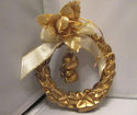 Bear Wreath Golden Christmas Ornament Holiday Deco