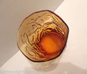 Amber Octagonal Drinking Glass Gold Mid Century Mo