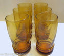 Set of 6 Vintage Libbey Amber Juice Glasses 5 3/8"