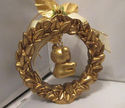 Bear Wreath Golden Christmas Ornament Holiday Deco