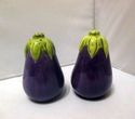 Purple Eggplant Salt and Pepper Shakers Ceramic Ve