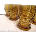 Georgian Amber Anchor Hocking Glasses Tumblers Set