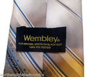 Vintage Wembley Tan Blue Tie Necktie Stripes Narro