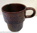 Vintage Nevco Brown Coffee Mug Set With Tree Japan