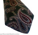 Vintage Wembley Green Paisley Necktie Silk Tie