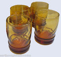 Set of 4 Vintage Libbey Amber Glasses 3 5/8"