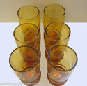 Set of 6 Vintage Libbey Amber Juice Glasses 5 3/8"