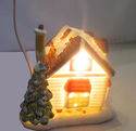 Santa's Village Lighted Bunk House Bisque Porcelai