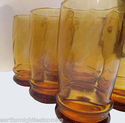 Set of 6 Vintage Libbey Amber Juice Glasses 5 3/8"