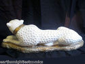 Large Cheetah Sculpture African Big Cat Art White 