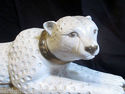 Large Cheetah Sculpture African Big Cat Art White 