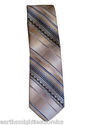 Vintage Wembley Tan Blue Tie Necktie Stripes Narro