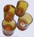 Set of 4 Vintage Libbey Amber Glasses 3 5/8"