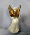 White Angel Hand Painted Christmas Ornament Golden