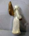 White Angel Hand Painted Christmas Ornament Golden