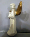 White Angel Hand Painted Christmas Ornament Golden