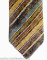 Vintage Striped Wool Tie Classic Yellow Blue Brown