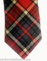 Vintage Tartan Plaid Red Gray Wool Tie Necktie