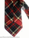 Vintage Tartan Plaid Red Gray Wool Tie Necktie