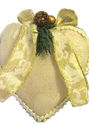 Vintage Cream Heart Christmas Ornament Gold Lace T