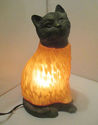 Cat Lamp Light  Bronze Gold Colored Spotted Feline