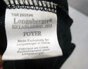 Longaberger Foyer Basket Solid Black Fabric Liner 