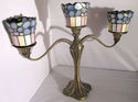 Partylite Candelabra 3 Stained Glass Candle Holder