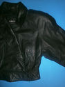 Wilsons Womans Leather Jacket Black Short Vintage 