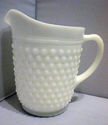 Vintage Hobnail Pitcher White Milk Glass Cream Jug