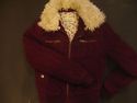 Womens Small Aeropostale Burgundy Red Corduroy Fur