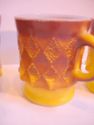 Vintage Yellow Anchor Hocking 5 Mugs Cups Milk Gla