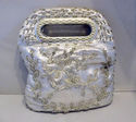 Vintage Silver Handbag Purse Beaded Evening Hand M