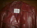 Vintage Burgundy Leather Trench Coat Jacket Belted