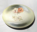 Vintage German Floral Plate Green Gold Trim 12" Ge