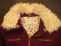 Womens Small Aeropostale Burgundy Red Corduroy Fur