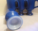 Vintage Anchor Hocking Milk Glass Blue Coffee Mugs