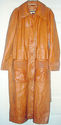 Full Length Brown Leather Trench Coat Womens Size 