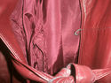 Vintage Burgundy Leather Trench Coat Jacket Belted