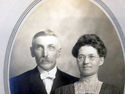 Antique Black White Picture Potrait Husband Wife C