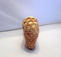 Vintage Knit Shoe Pin Cushion High Heel Yellow Ros