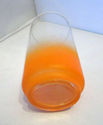 Vtg 2 Libby Orange Frosted Glasses Gold Trim Drink