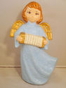 3 Vintage Angel Blue Figure Ceramic Accordian Harp