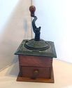 Vintage Coffee Grinder Bean Mill Wood Cast Iron Ha