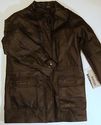 Mens Black Leather Mid Length Jacket Coat S Small 