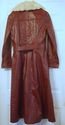 Vtg 1970s 70s Burgundy Leather Jacket Trench Coat 