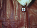 Vtg 1970s 70s Burgundy Leather Jacket Trench Coat 