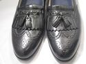 Florsheim Black Leather Wing Tips Shoes Tassel Loa