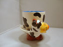 Cow Mug w Footed Saucer 3D Handled Cup Baby Boom C