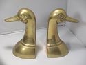 Pair Brass Duck Head Book Ends 2 Bookends Gold Met